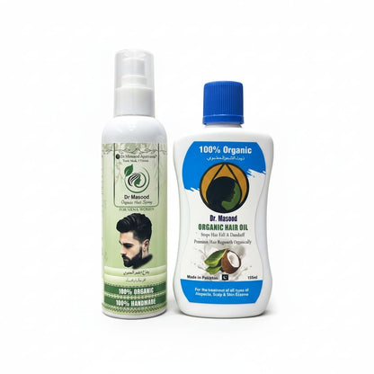 Dr Masood Organic Hair Oil & Spray Combo